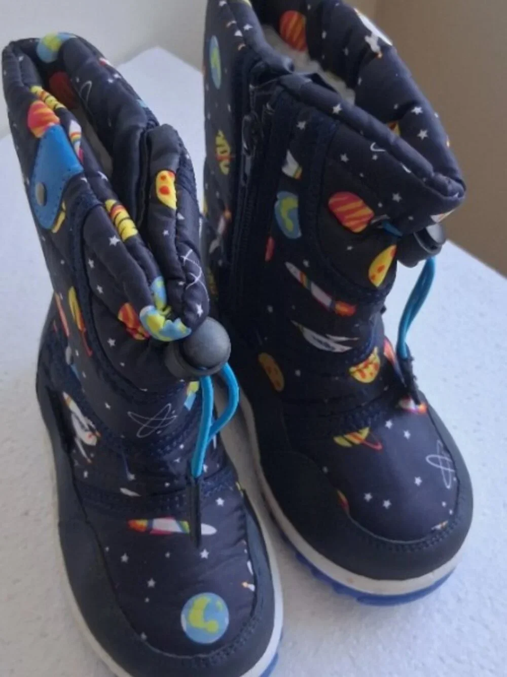 Merence Boys Winter Snow Boots Warm Mid Calf Outdoor Ski Boots- Toddler Size 9.5